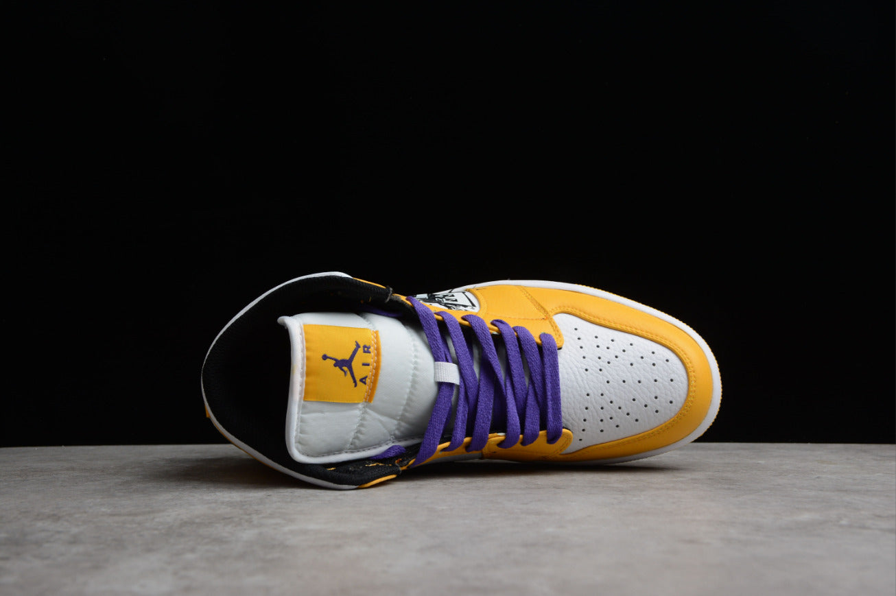 Air Jordan 1 Mid Lakers Yellow Purple