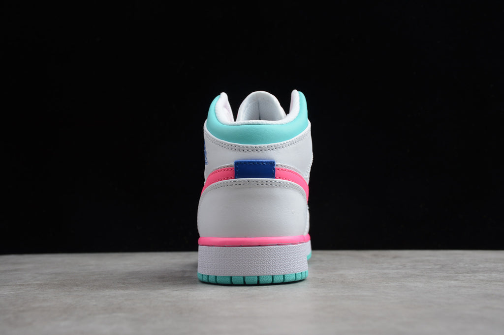 Air Jordan 1 Mid GS Aurora Green Pink
