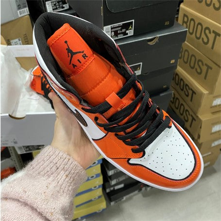 Air Jordan 1 Mid Leather Buckle Turf Orange