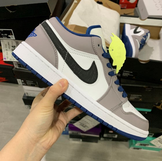 Air Jordan 1 Low Grey Blue Snake Print