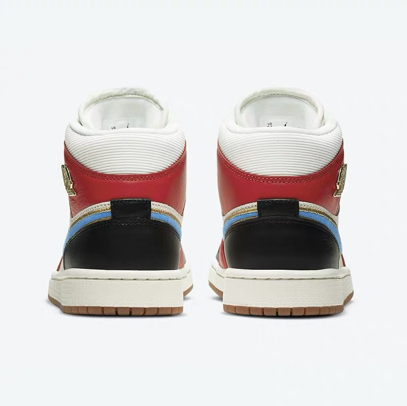 Air Jordan 1 Mid Woman Let(Her) Man Blue White Red Black
