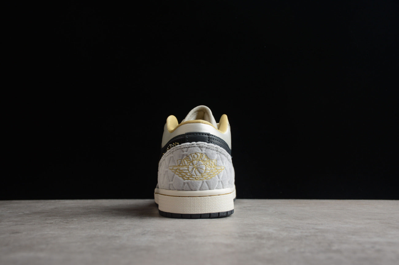 Air Jordan 1 Low Black Gray Satin