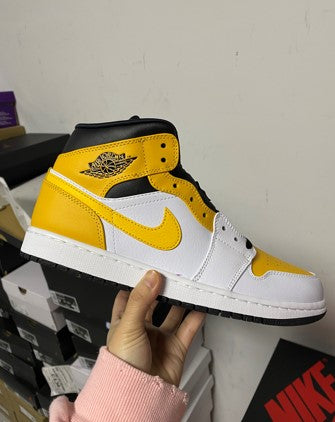 Air Jordan 1 Mid White And Yellow