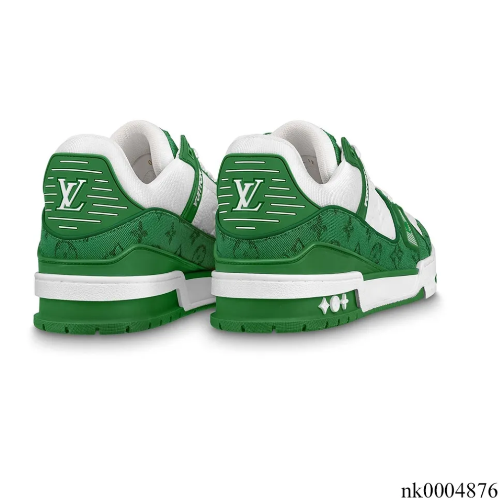 LV Trainer Denim Monogram Green Shoes Sneakers