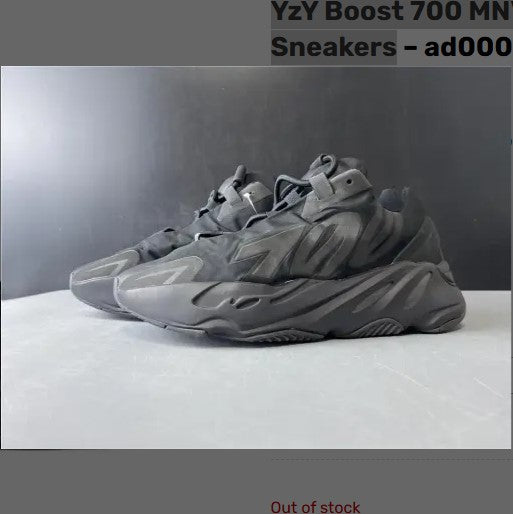 Yeezy Boost 700 MNVN Triple Black Shoes Sneakers
