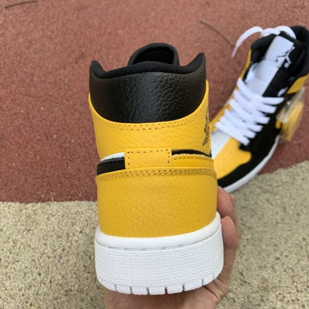 Air Jordan 1 Mid Black And Yellow Yin Yang