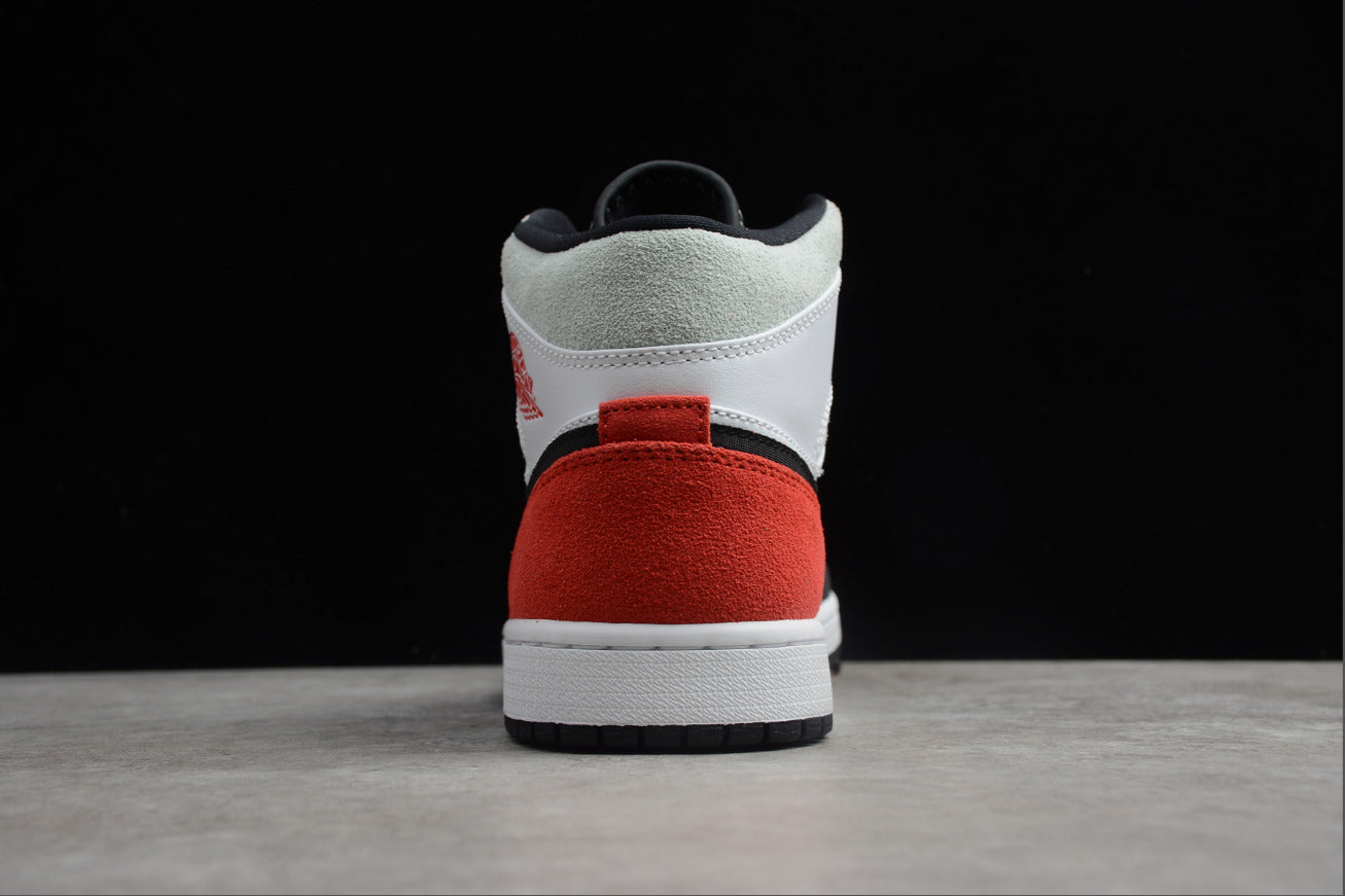 Air Jordan 1 Mid SE White Red Gray Black Toe