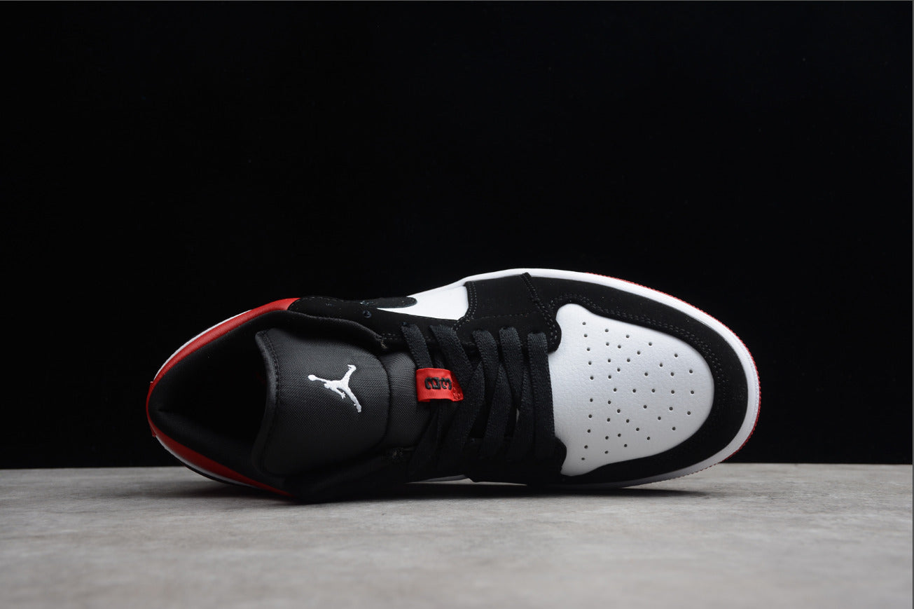 Air Jordan 1 Low Black And White Red