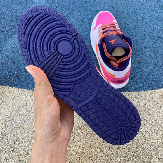 Air Jordan 1 Low Pink Blue Orange Flannel