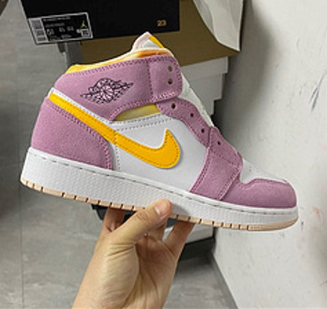 Air Jordan 1 Mid SE White Pink Yellow