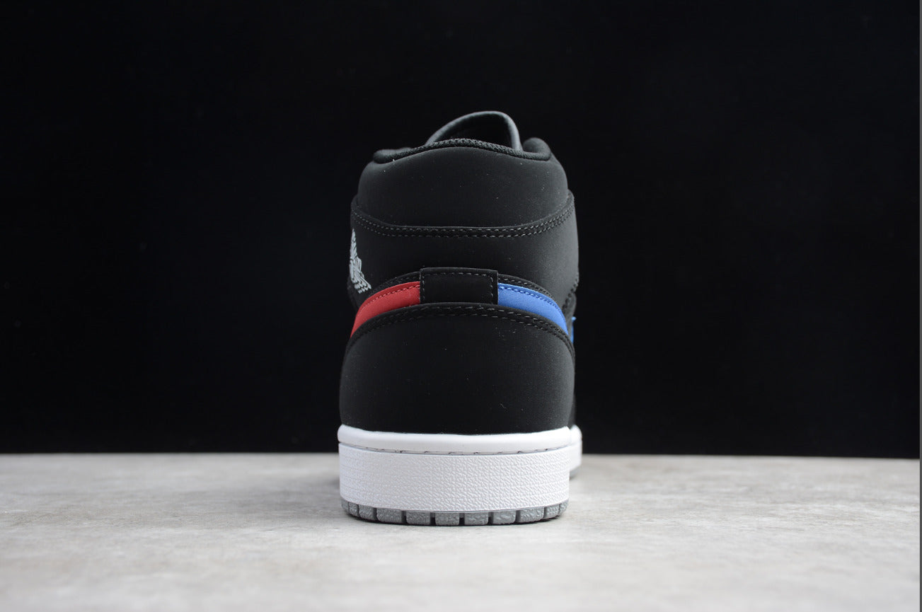 Air Jordan 1 Retro Mid 'Multi Color Swoosh Black'