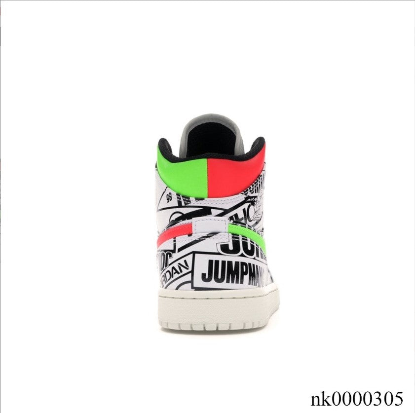 Air Jordan 1 Mid All Over Logos Shoes Sneakers