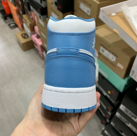 Air Jordan 1 Mid White Blue North Carolina