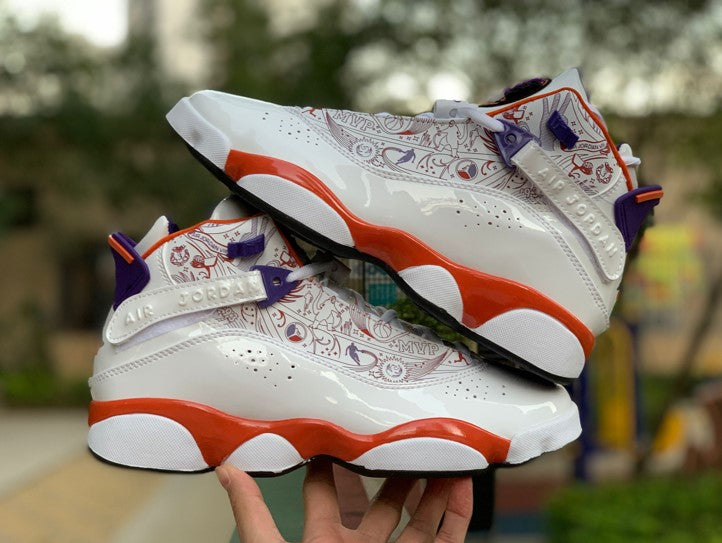 Air Jordan 6 Rings Crowns White Orange