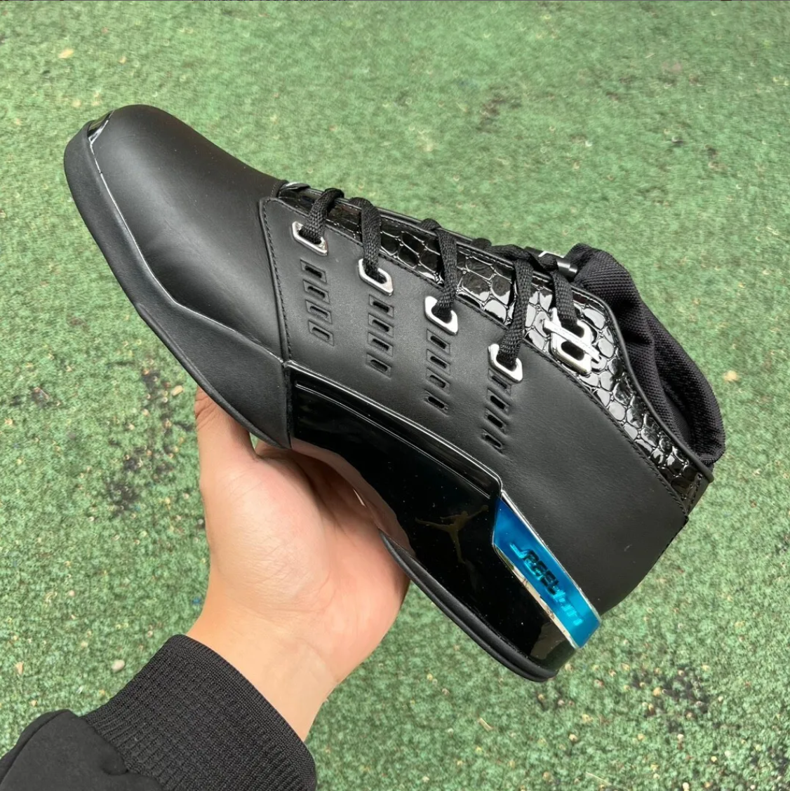 Air Jordan 17 Low Black Patent Shoes Sneakers