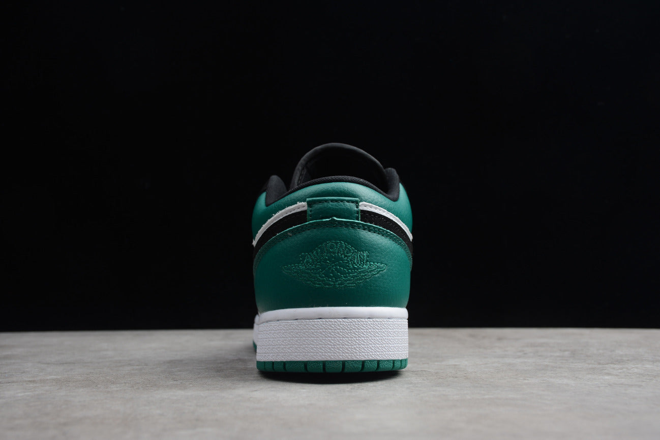 Air Jordan 1 Low Top Black And White Green