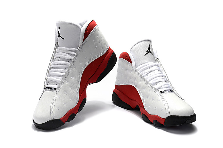 Air Jordan 13 White Red Black Leather