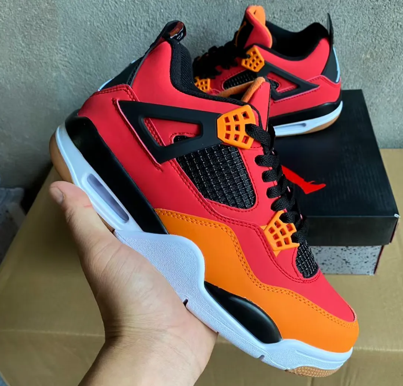 Air Jordan 4 Fire Red Starfish Shoes Sneakers