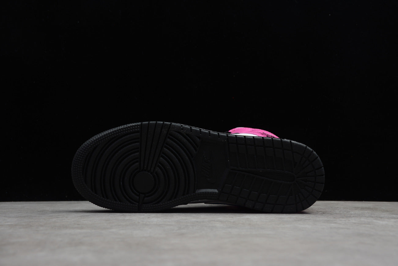 Air Jordan 1 Mid White Black Cyber Pink
