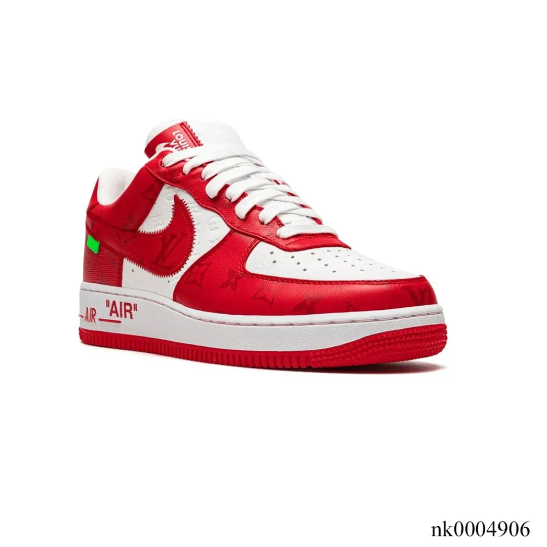 LV x Air Force 1 Virgil Abloh White Red Shoes Sneakers