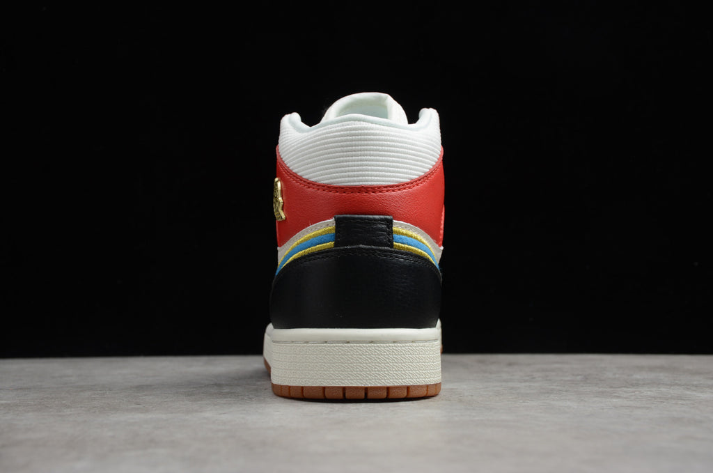 Air Jordan 1 Mid Black Red Blue