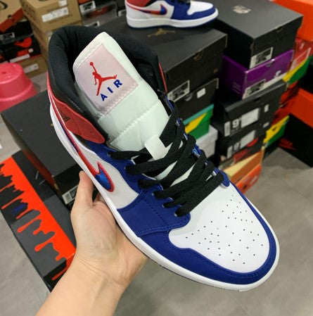 Air Jordan 1 Mid Red And Blue Color Hook