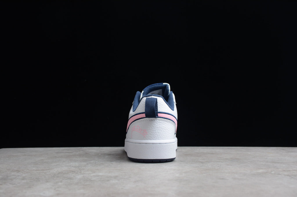 NK Court Borough Low 2 White Pink Glaze Midnight Navy