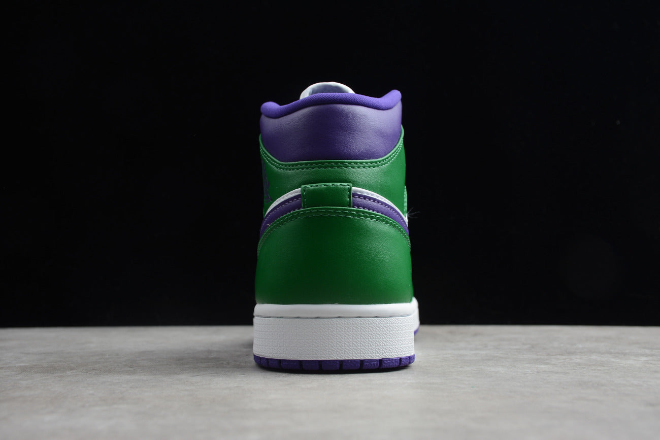 Air Jordan 1 Mid White Green Purple