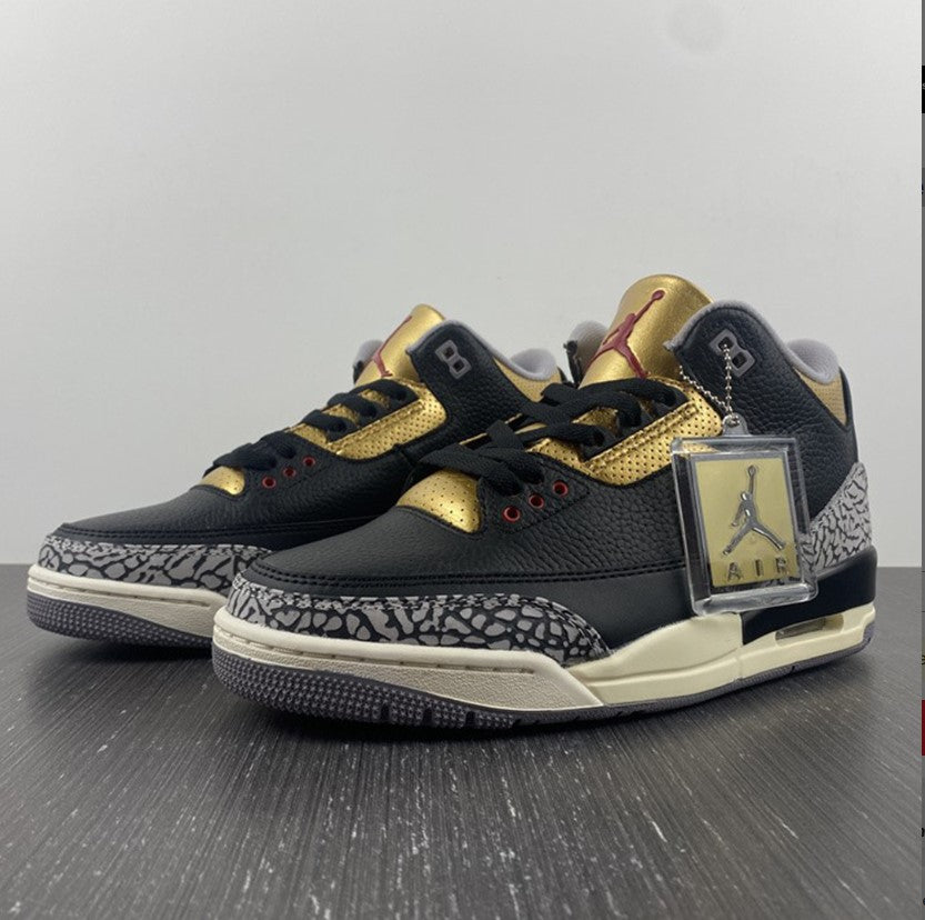 Air Jordan 3 Black Gold Shoes Sneakers 1