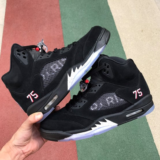 Air Jordan 5 Paris Saint-Germain Black Silver