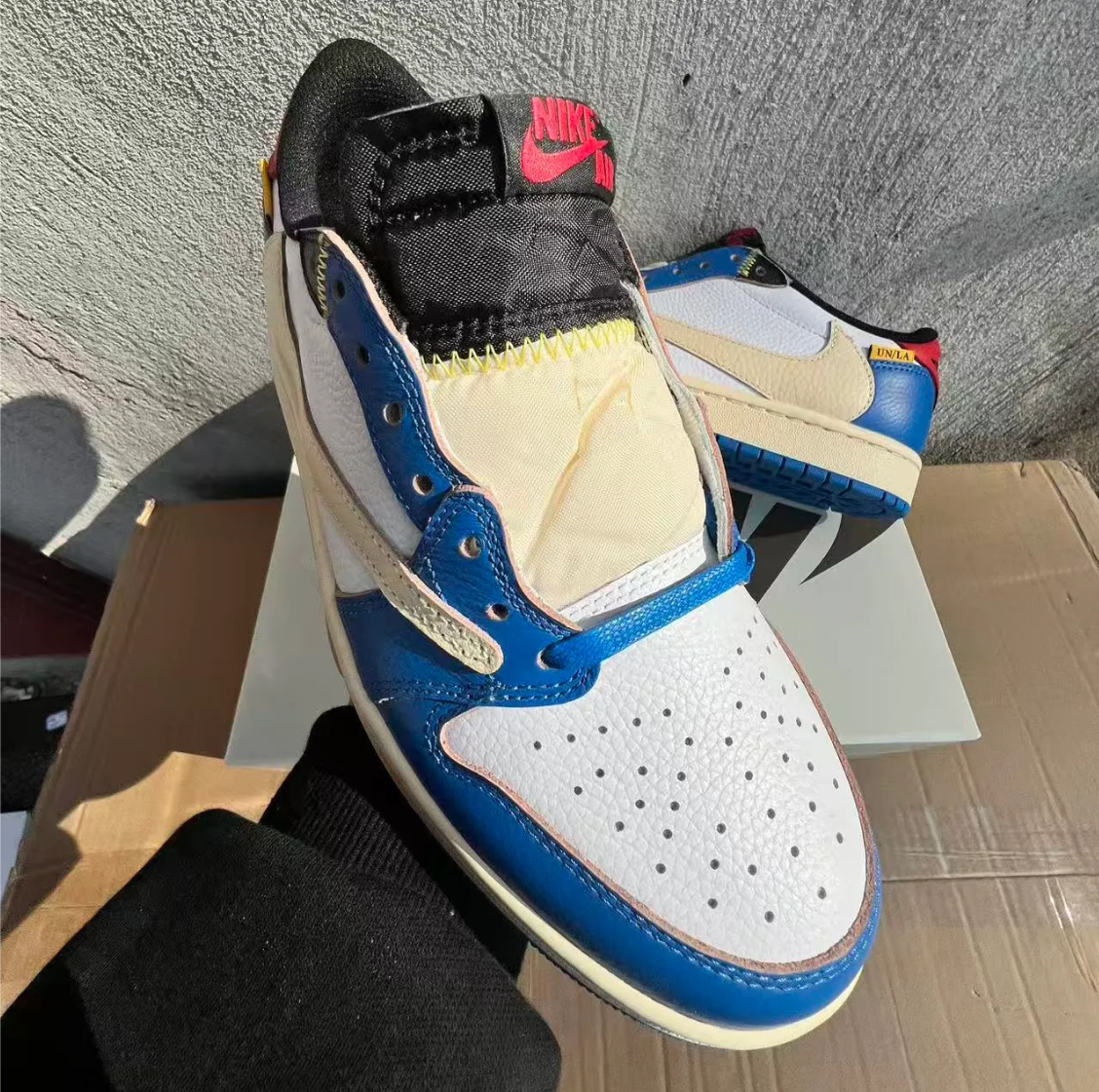 Union LA x Fragment Design x Air Jordan 1 Low Storm Blue Shoes Sneakers