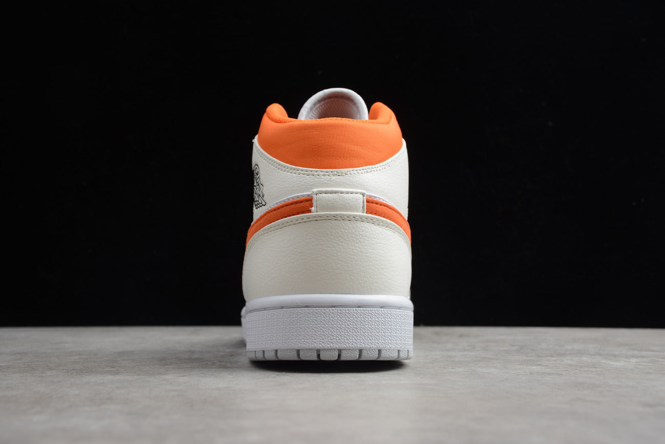 Air Jordan 1 Mid Starfish Orange Platinum