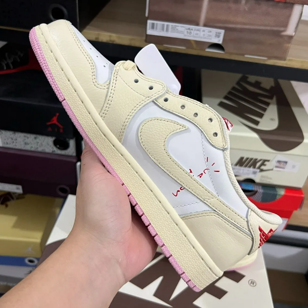 Travis Scott x Air Jordan 1 Low OG Sail Shy Pink Shoes Sneakers