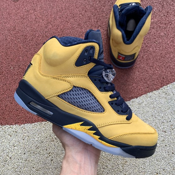 Air Jordan 5 Michigan Black Yellow