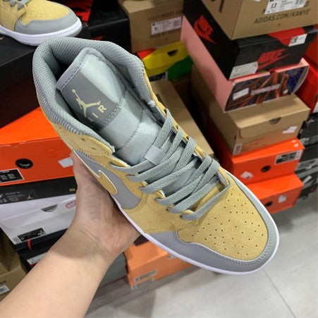 Air Jordan 1 Mid Gray Yellow