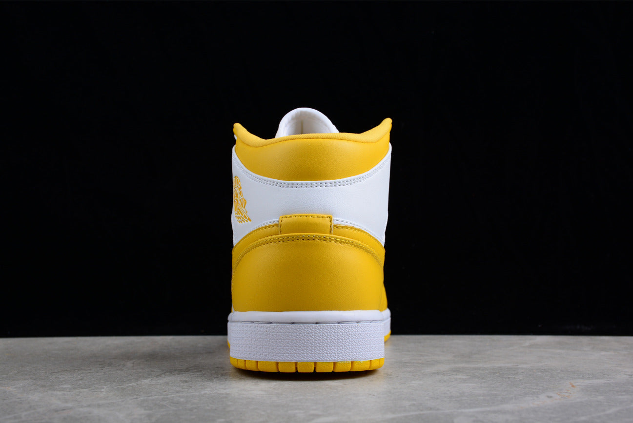 Air Jordan 1 Mid White and Yellow