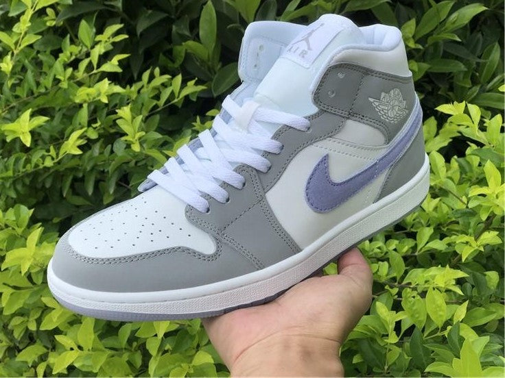 Air Jordan 1 Mid Wolf Grey Aluminum Shoes Sneakers