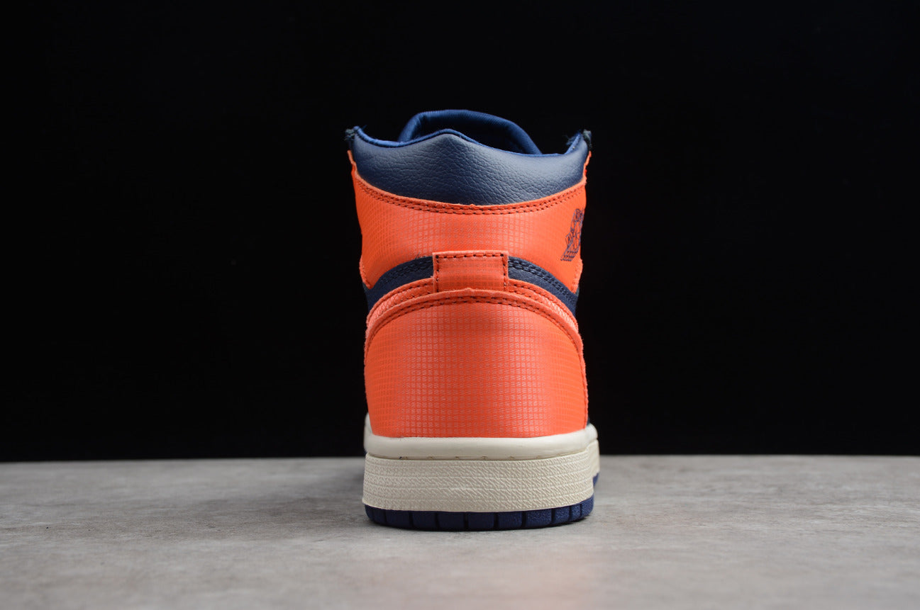 Air Jordan 1 Mid Blue Avoid Turf Orange Sail