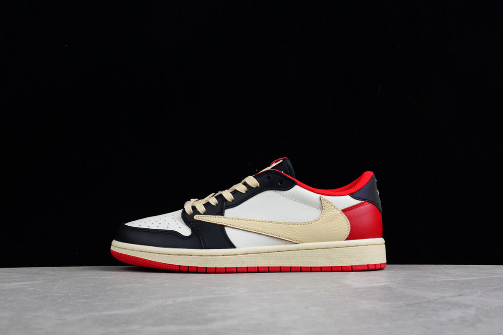 Air Jordan 1 Low Joint Barb Black And White Red