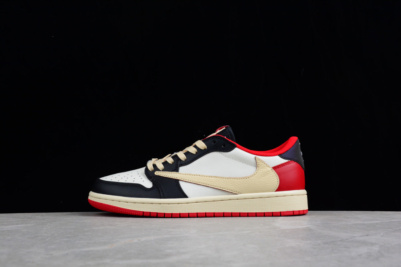 Air Jordan 1 Low Joint Barb Black And White Red