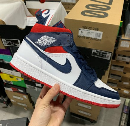 Air Jordan 1 Mid American Blue Red White