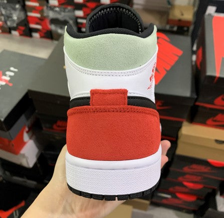 Air Jordan 1 Mid Black And White Red