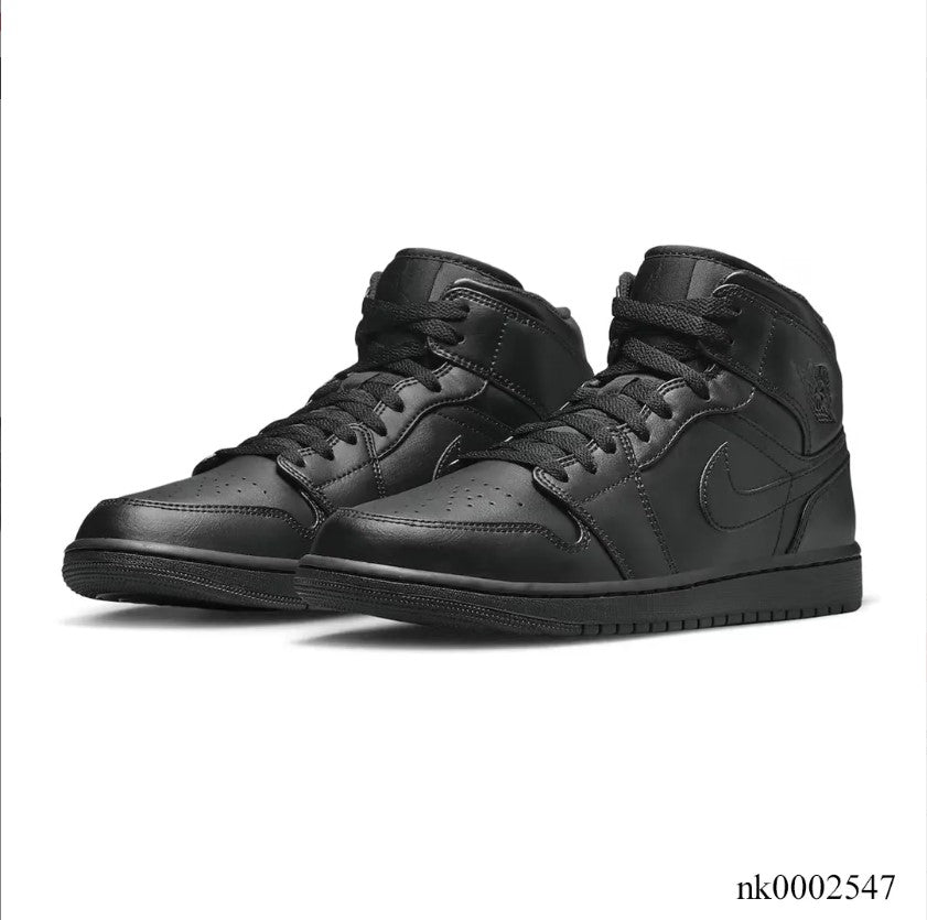 Air Jordan 1 Mid Triple Black Shoes Sneakers
