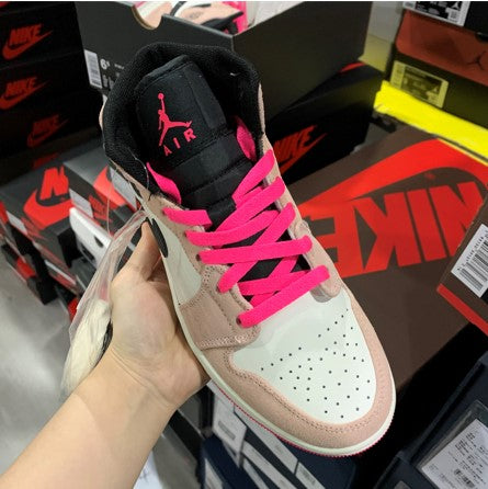 Air Jordan 1 Mid Crimson Tint Black And White Powder