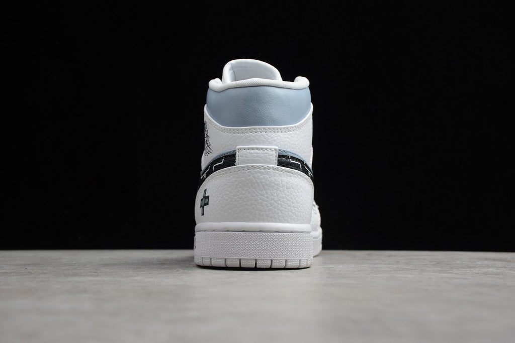 Air Jordan 1 Mid Black And White Gray