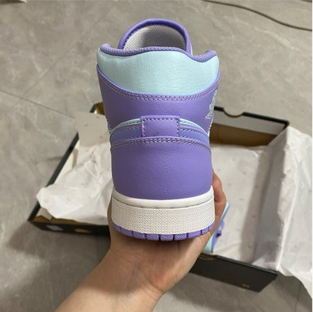 Air Jordan 1 Mid Top Purple Green