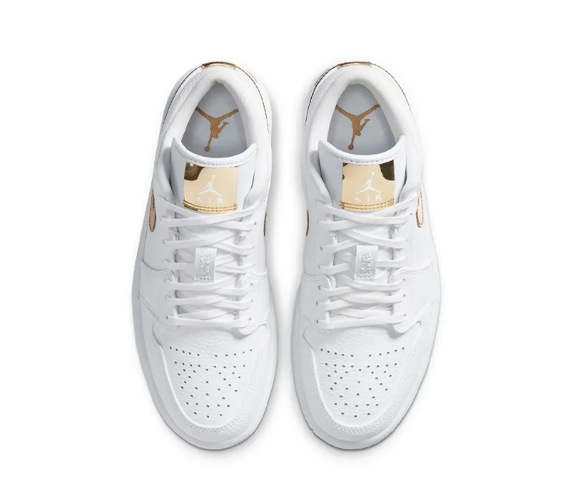 Air Jordan 1 Low White Metallic Gold Shoes Sneakers