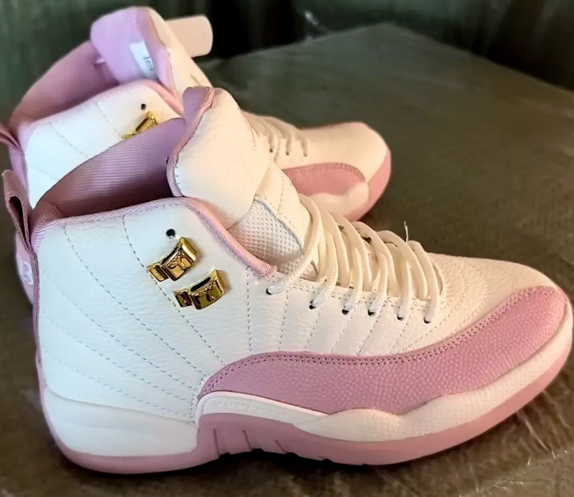 Air Jordan 12 White Pink Shoes Sneakers