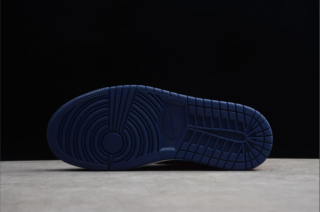Air Jordan 1 Mid Blue Avoid Turf Orange Sail