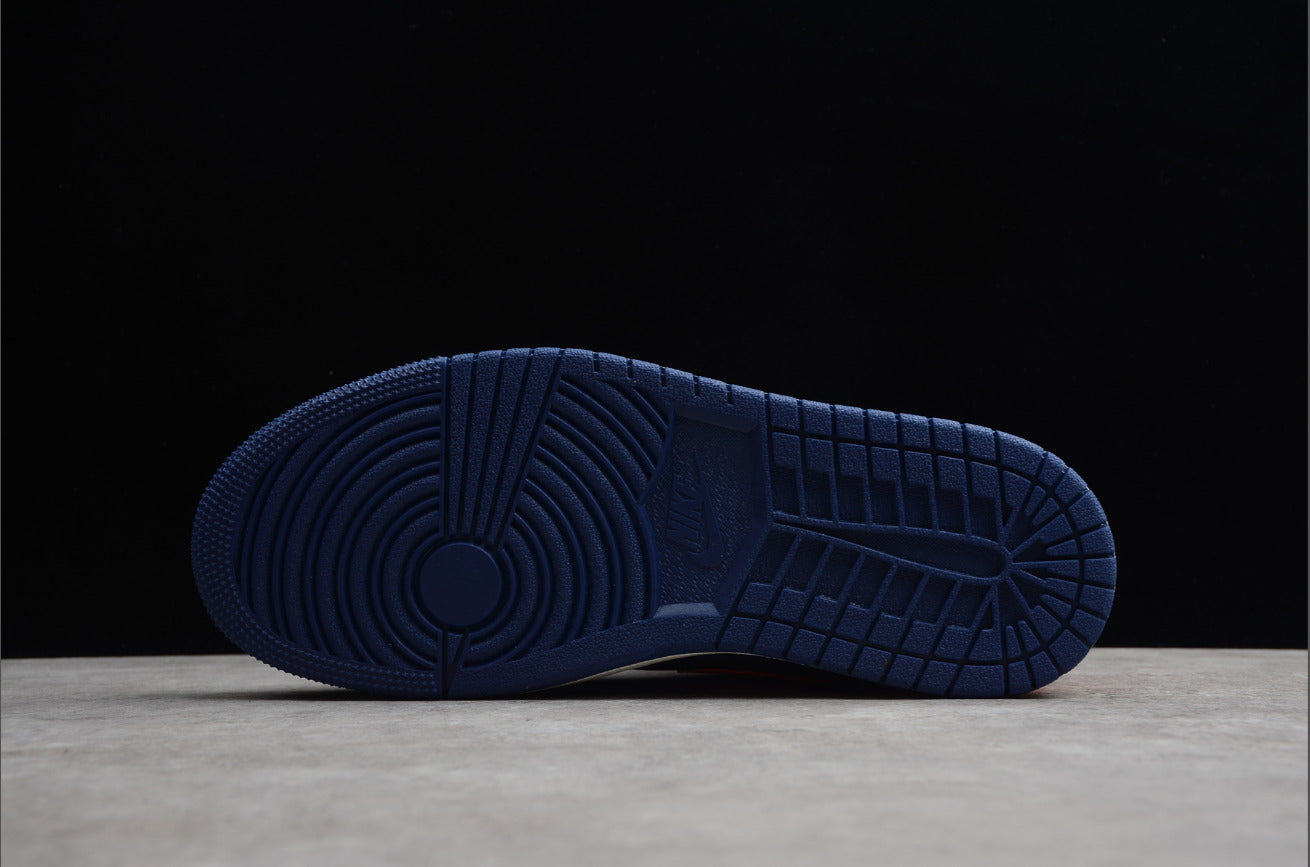Air Jordan 1 Mid Blue Avoid Turf Orange Sail